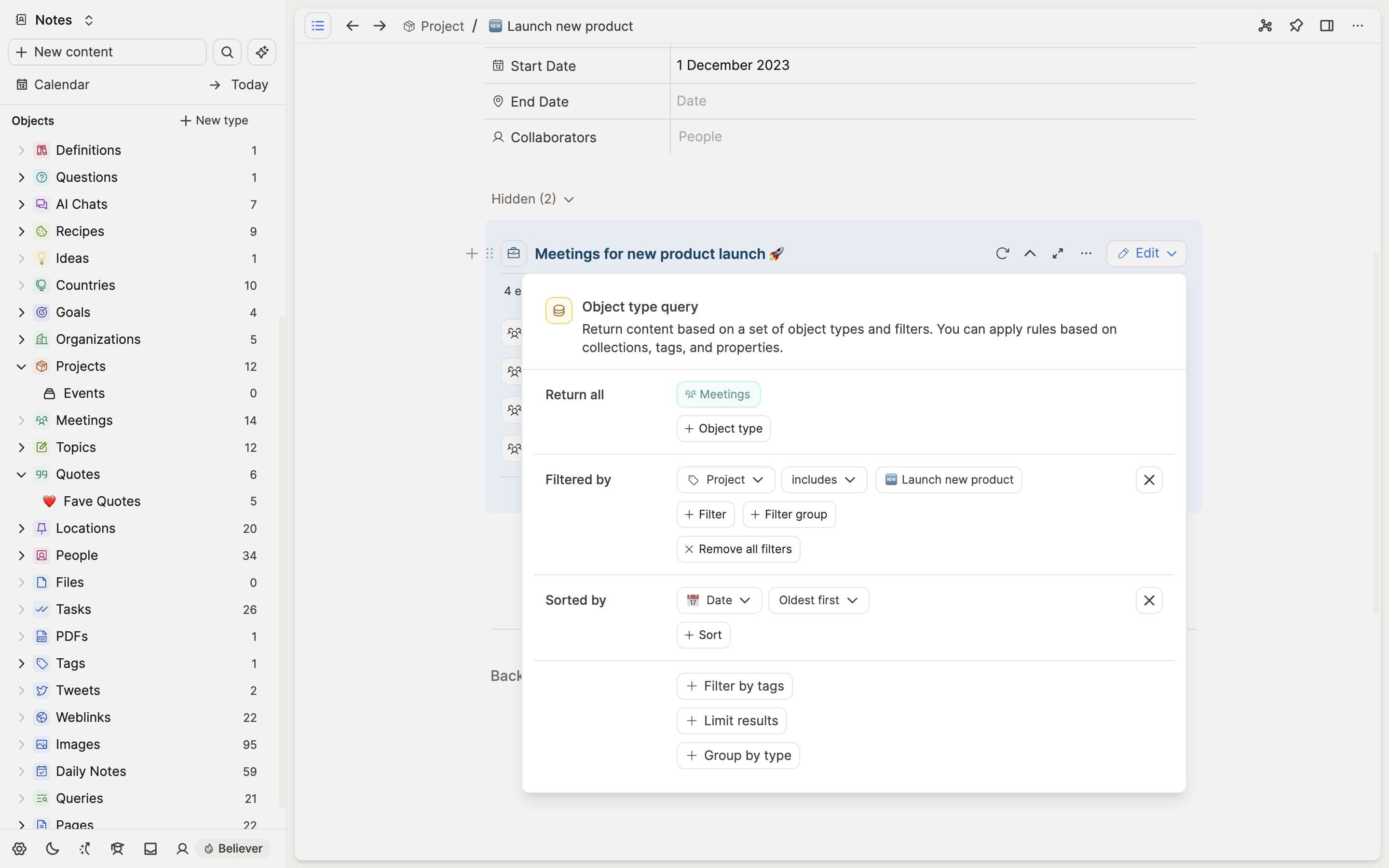 Meeting page