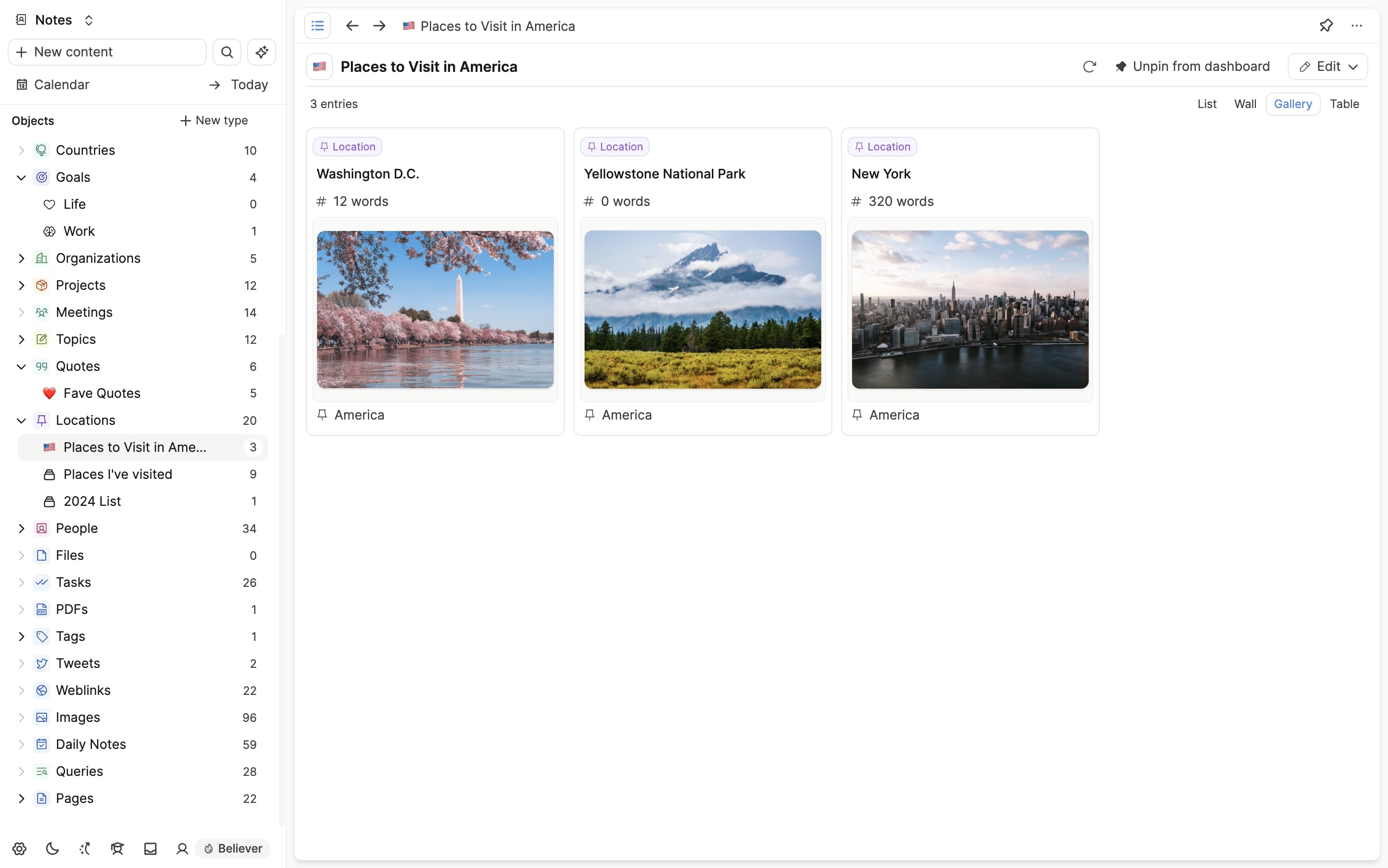 Pinned Queries Sidebar