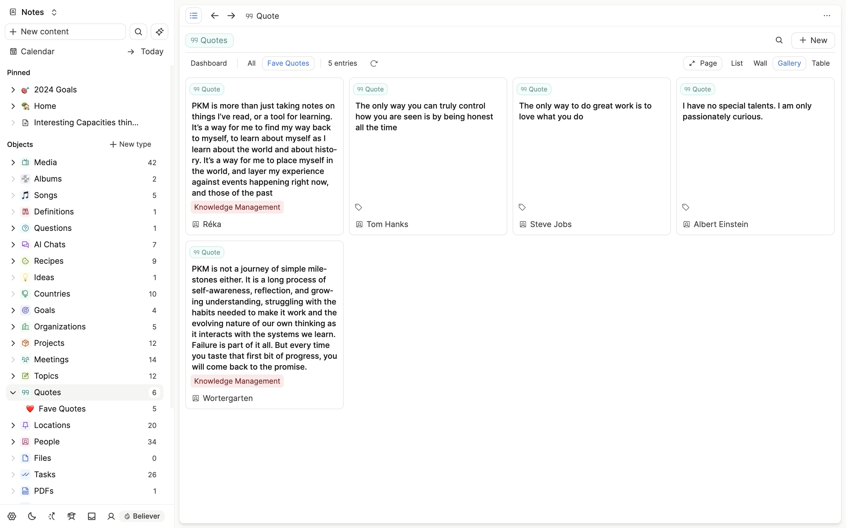 Quote Dashboard Sidebar